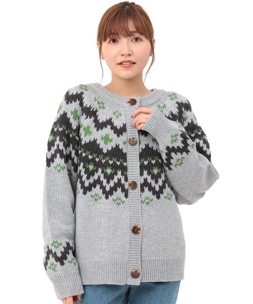 チチカカ（チチカカ）の「キカ求心ニットカーディガン（カーディガン/ボレロ・レディース・グレー/オフホワイト/ブラック・FREE）」の12枚目の写真