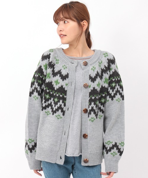 チチカカ（チチカカ）の「キカ求心ニットカーディガン（カーディガン/ボレロ・レディース・グレー/オフホワイト/ブラック・FREE）」の13枚目の写真