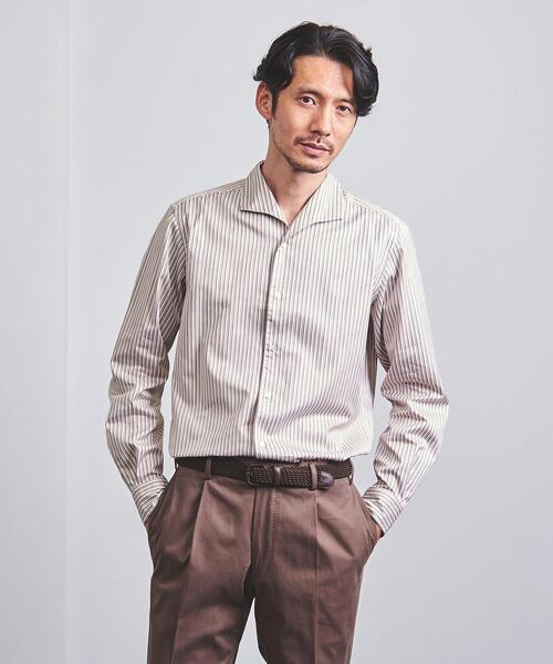 UNITED ARROWS(ユナイテッドアローズ)の「オルタネイトストライプ オープンカラー シャツ(シャツ/ブラウス・メンズ・ベージュ・S/XL/M/L)」の1枚目の写真