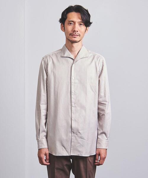 UNITED ARROWS(ユナイテッドアローズ)の「オルタネイトストライプ オープンカラー シャツ(シャツ/ブラウス・メンズ・ベージュ・S/XL/M/L)」の9枚目の写真
