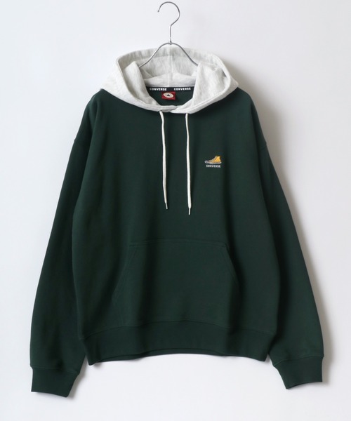 CONVERSE(コンバース)の「CONVERSE/コンバース ワンポイント刺繍 フード切替 スウェット プルパーカー フーディー レディース メンズ トレーナー トップス(パーカー・レディース・ブラック/ダークグリーン/グリーン系その他/ブルー系その他/ブラウン系その他/ベージュ系その他/オフホワイト/オートミール・LL/M/L)」の16枚目の写真