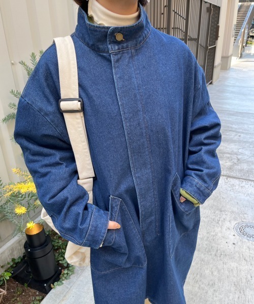 nemne store（ネンネストア）の「【低身長用サイズあり】デニムモッズコート（デニムジャケット・レディース・インディゴブルー/ブラック・SMALL/MEDIUM）」の11枚目の写真