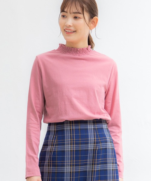 【新品タグ付】ジャックバニー　レディース　ハイネックカットソー　Ｍ　ピンク ジャックバニー JBロゴ長袖モックネックカットソー 263-3266832