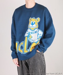 UCLA ベアー柄 オーバーサイズ クルーネック ニット