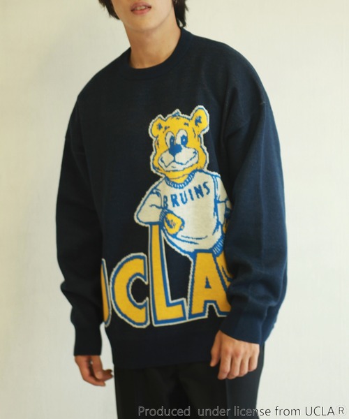 UCLA（ユーシーエルエー）の「UCLA　ベアー柄 オーバーサイズ クルーネック ニット（ニット/セーター・メンズ・アイボリー/ネイビー/グリーン/ブルー・L/M）」の10枚目の写真
