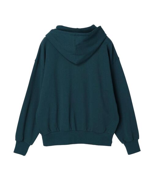 Green　Parks（グリーンパークス）の「ハーフZIP裏毛パーカーチュニック（パーカー・レディース・ブラック/ライトグレー系2/ダークグリーン・FREE）」の20枚目の写真