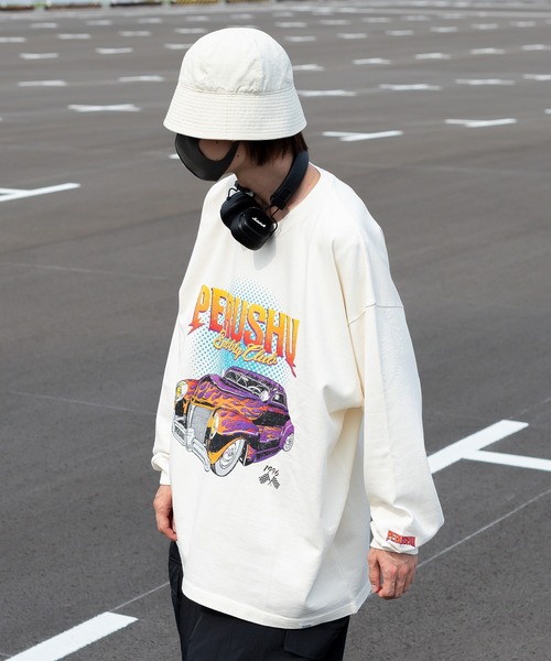 Perushu(ペルーシュ)の「ユーズドライクピグメントロンT(Tシャツ/カットソー・メンズ・ブラック/オフホワイト/ネイビー・MEDIUM/LARGE)」の8枚目の写真
