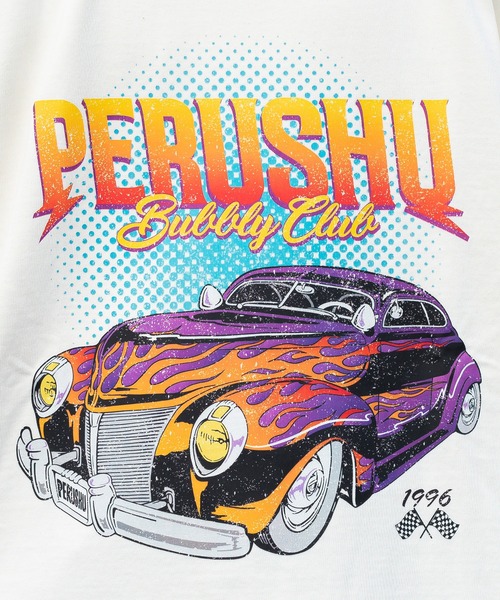Perushu(ペルーシュ)の「ユーズドライクピグメントロンT(Tシャツ/カットソー・メンズ・ブラック/オフホワイト/ネイビー・MEDIUM/LARGE)」の10枚目の写真