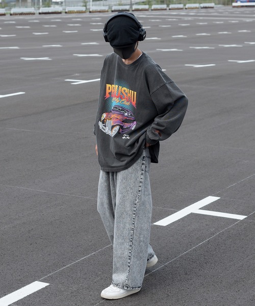 Perushu(ペルーシュ)の「ユーズドライクピグメントロンT(Tシャツ/カットソー・メンズ・ブラック/オフホワイト/ネイビー・MEDIUM/LARGE)」の14枚目の写真
