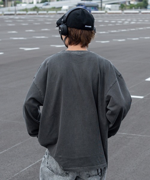 Perushu(ペルーシュ)の「ユーズドライクピグメントロンT(Tシャツ/カットソー・メンズ・ブラック/オフホワイト/ネイビー・MEDIUM/LARGE)」の20枚目の写真