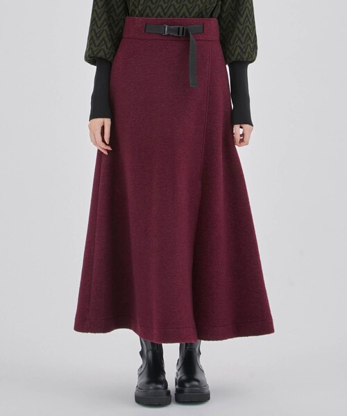 CITY TOKYO（シティトウキョウ）の「トラベルウールワイドヘムスカート（スカート・レディース・レッド/ネイビー・1/2）」の7枚目の写真