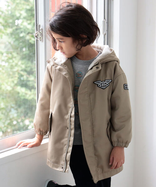 B:MING by BEAMS(ビーミングバイビームス)の「B:MING by BEAMS / ミリタリー フード コート(100~140cm)(ミリタリージャケット・キッズ・ベージュ/オリーブ・100/110/120/130/140)」の3枚目の写真