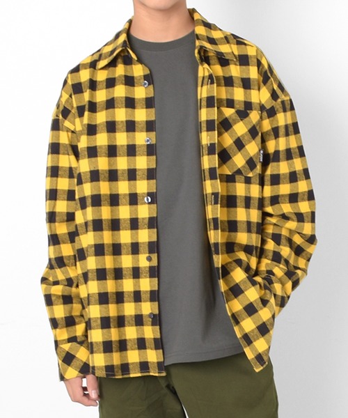 GLAZOS（グラソス）の「ブロックチェック長袖シャツ（シャツ/ブラウス・キッズ・ホワイト/パープル/レッド/イエロー/ブルー/グリーン・140cm/150cm/160cm/170cm）」の5枚目の写真