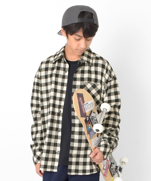 GLAZOS（グラソス）の「ブロックチェック長袖シャツ（シャツ/ブラウス・キッズ・ホワイト/パープル/レッド/イエロー/ブルー/グリーン・140cm/150cm/160cm/170cm）」の12枚目の写真