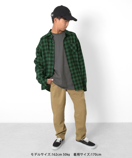 GLAZOS（グラソス）の「ブロックチェック長袖シャツ（シャツ/ブラウス・キッズ・ホワイト/パープル/レッド/イエロー/ブルー/グリーン・140cm/150cm/160cm/170cm）」の22枚目の写真