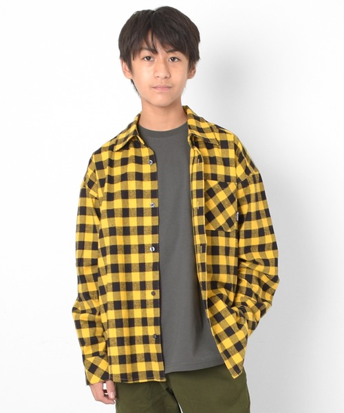 GLAZOS（グラソス）の「ブロックチェック長袖シャツ（シャツ/ブラウス・キッズ・ホワイト/パープル/レッド/イエロー/ブルー/グリーン・140cm/150cm/160cm/170cm）」の13枚目の写真