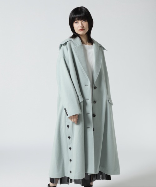 EZUMi(エズミ)の「EZUMi(エズミ)別注フーディーウールコート(その他アウター・レディース・ブラック/グリーン・M)」の2枚目の写真