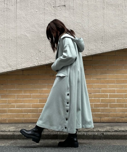 EZUMi(エズミ)の「EZUMi(エズミ)別注フーディーウールコート(その他アウター・レディース・ブラック/グリーン・M)」の18枚目の写真