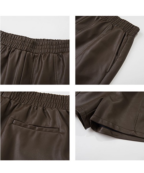 極美品　23AW フォクシー　コンフォートレザーパンツ　ショートパンツ　フレア 楽天市場】3color レディース レザーショートパンツ ボトムス