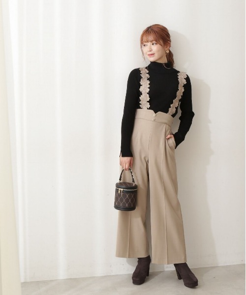 PROPORTION BODY DRESSING(プロポーションボディドレッシング)の「デザインショルダーパンツ / 1212230002(その他パンツ・レディース・オフホワイト/ブラウン/ベージュ・MEDIUM/SMALL)」の6枚目の写真