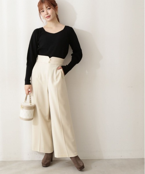 PROPORTION BODY DRESSING(プロポーションボディドレッシング)の「デザインショルダーパンツ / 1212230002(その他パンツ・レディース・オフホワイト/ブラウン/ベージュ・MEDIUM/SMALL)」の5枚目の写真