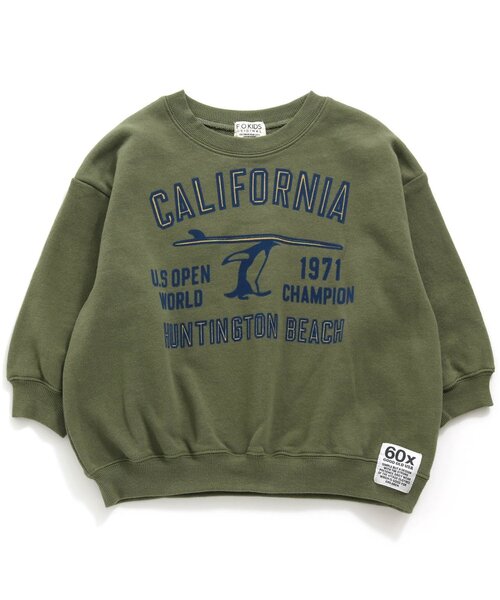 F.O.KIDS(エフオーキッズ)の「CALIFORNIAトレーナー(スウェット・キッズ・カーキ/マスタード・100/110/120/130/140/150/160)」の1枚目の写真