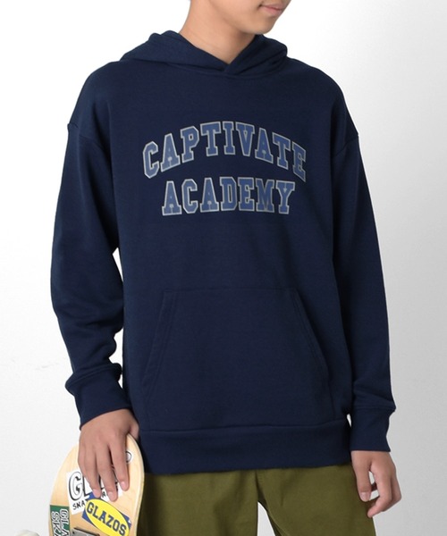 GLAZOS(グラソス)の「カレッジプリントパーカー(パーカー・キッズ・ダークグリーン/ネイビー/レッド/オフホワイト・140cm/150cm/160cm/170cm)」の3枚目の写真