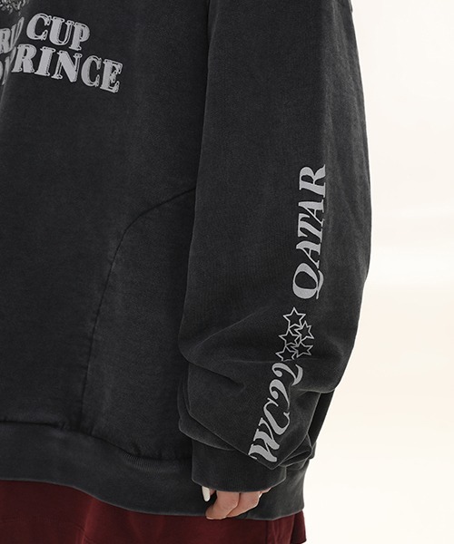 MASONPRINCE（メイソンプリンス）の「オーバーサイズVネックプルオーバースウェット WY6120【MASONPRINCE】（スウェット・メンズ・ブラウン/ダークグレー・L/M/S）」の7枚目の写真