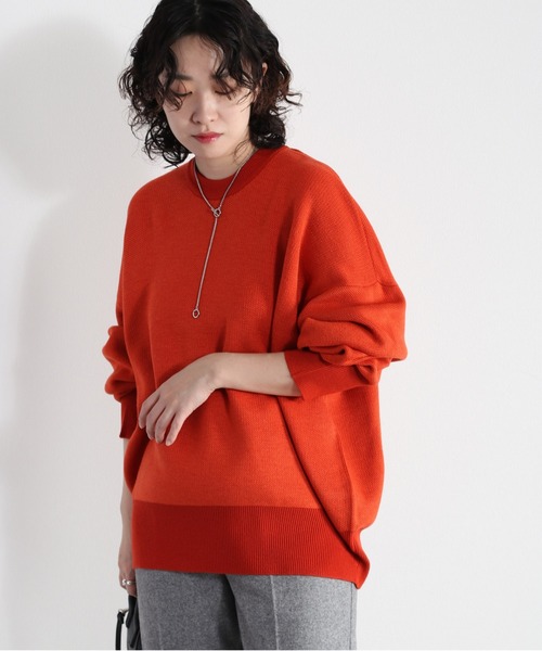 cepo（セポ）の「ジャガード編み カラーニット（ニット/セーター・レディース・ブラック/ベージュ/オフホワイト/オレンジ・M）」の2枚目の写真