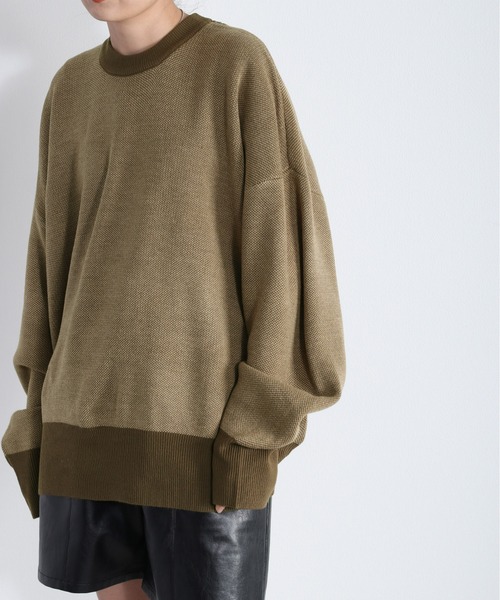 cepo（セポ）の「ジャガード編み カラーニット（ニット/セーター・レディース・ブラック/ベージュ/オフホワイト/オレンジ・M）」の21枚目の写真