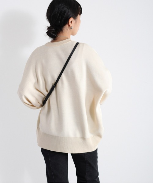 cepo（セポ）の「ジャガード編み カラーニット（ニット/セーター・レディース・ブラック/ベージュ/オフホワイト/オレンジ・M）」の7枚目の写真