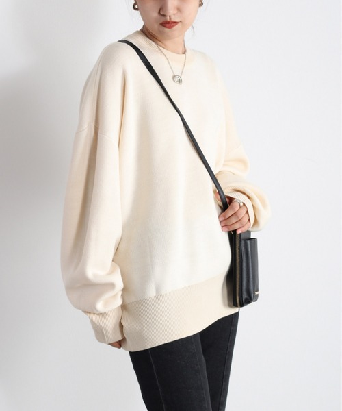 cepo（セポ）の「ジャガード編み カラーニット（ニット/セーター・レディース・ブラック/ベージュ/オフホワイト/オレンジ・M）」の6枚目の写真