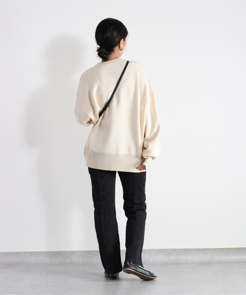 cepo（セポ）の「ジャガード編み カラーニット（ニット/セーター・レディース・ブラック/ベージュ/オフホワイト/オレンジ・M）」の11枚目の写真