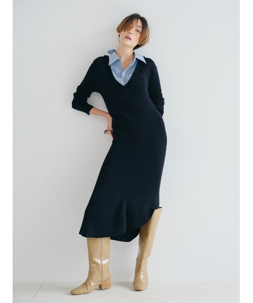 styling/（スタイリング）の「アタッチドカラーニットワンピース 