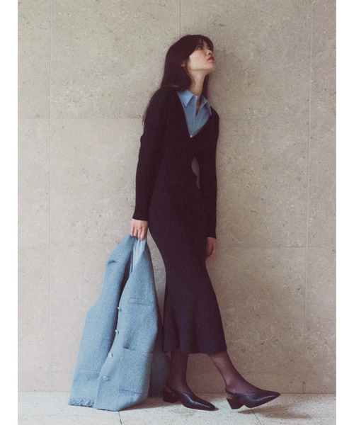 styling/（スタイリング）の「アタッチドカラーニットワンピース 