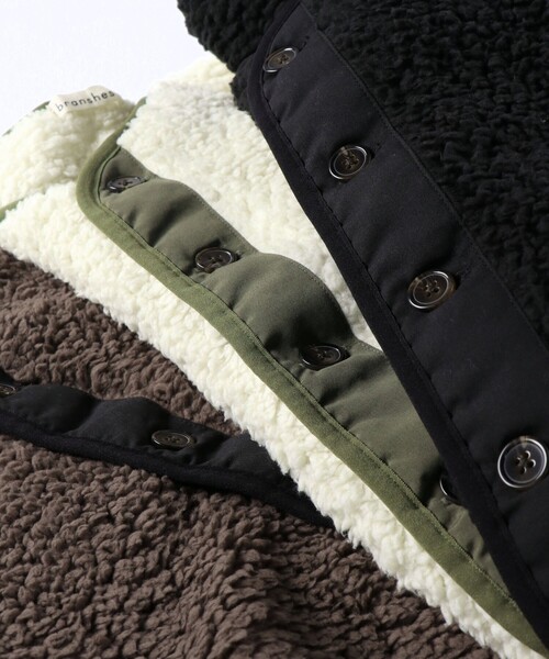 BRANSHES（ブランシェス）の「【かるふわ】ノーカラーボアジャケット（ノーカラージャケット・キッズ・ブラック/アイボリー/ブラウン・150/100/110/120/140/130）」の13枚目の写真