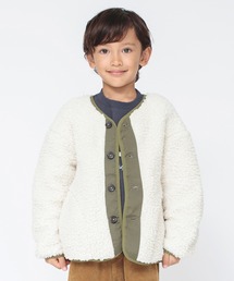 BRANSHES | 【かるふわ】ノーカラーボアジャケット(ノーカラージャケット)