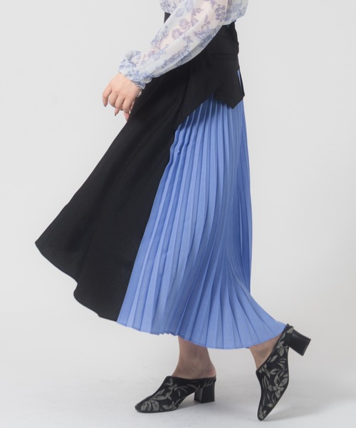 LAYMEE(レイミー)の「Eta pleats skirt / エタプリーツスカート(スカート・レディース・アイボリー/ブラック・FREE)」の2枚目の写真