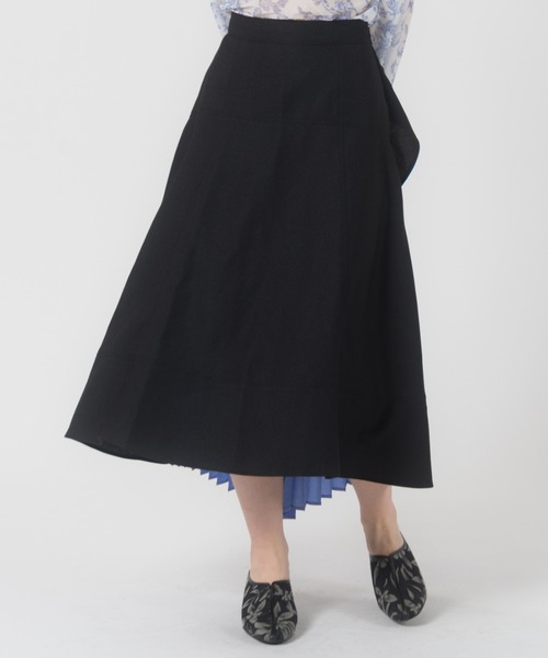 LAYMEE(レイミー)の「Eta pleats skirt / エタプリーツスカート(スカート・レディース・アイボリー/ブラック・FREE)」の6枚目の写真