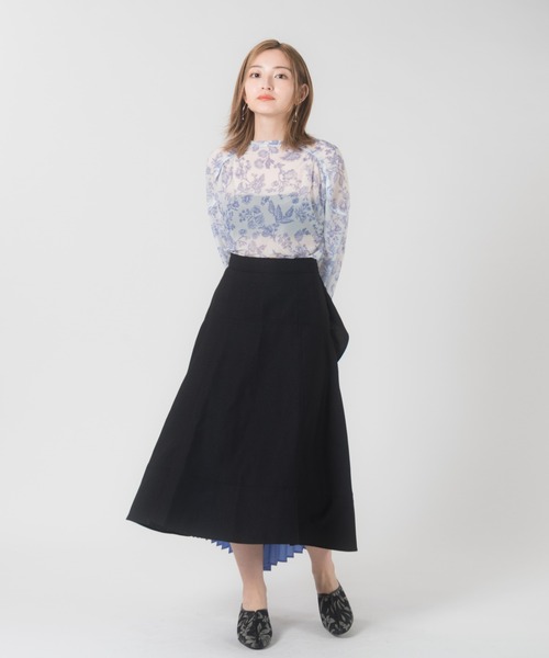 LAYMEE(レイミー)の「Eta pleats skirt / エタプリーツスカート(スカート・レディース・アイボリー/ブラック・FREE)」の9枚目の写真