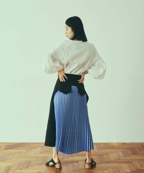 LAYMEE(レイミー)の「Eta pleats skirt / エタプリーツスカート(スカート・レディース・アイボリー/ブラック・FREE)」の22枚目の写真