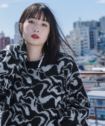 Ellno Loset | モヘアタッチシャギー柄ニット(ニット/セーター)