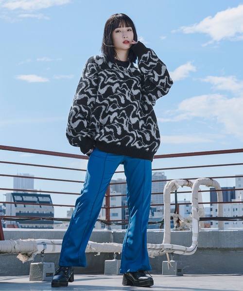Ellno Loset（エルノロゼット）の「モヘアタッチシャギー柄