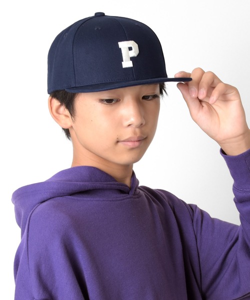 GLAZOS（グラソス）の「ツイル・刺繍入りストレートバイザーキャップ（キャップ・キッズ・ネイビー/グリーン/チャコールグレー/ブラック・フリー）」の4枚目の写真