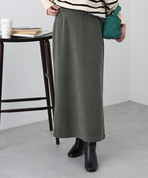 COLONY 2139(コロニートゥーワンスリーナイン)の「裏起毛コールスカート(スカート・レディース・グリーン/ブラック/ベージュ・FREE)」の3枚目の写真