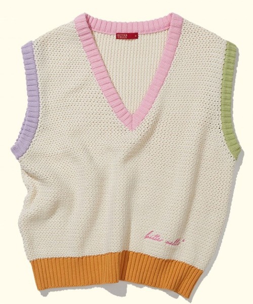 ALAND（エーランド）の「BITTER CELLS／ニットベスト 2176694（ベスト・レディース・アイボリー/ピンク・MEDIUM/SMALL）」の17枚目の写真