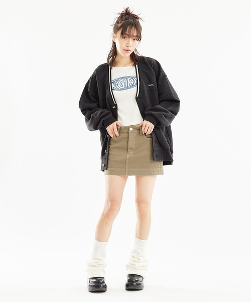 X-girl(エックスガール)の「OVAL LOGO S/S BABY TEE(Tシャツ/カットソー・レディース・ブルー/ブラック/ホワイト・S/M)」の7枚目の写真