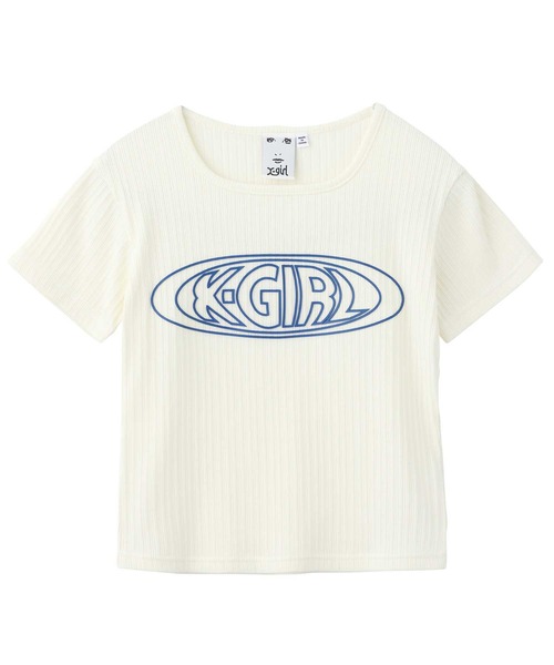 X-girl(エックスガール)の「OVAL LOGO S/S BABY TEE(Tシャツ/カットソー・レディース・ブルー/ブラック/ホワイト・S/M)」の21枚目の写真