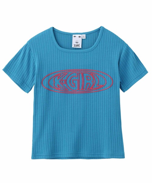 X-girl(エックスガール)の「OVAL LOGO S/S BABY TEE(Tシャツ/カットソー・レディース・ブルー/ブラック/ホワイト・S/M)」の22枚目の写真