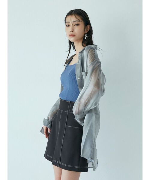 MURUA ムルーア シャイニー シルバー シアー シャツ 長袖 シャイニーシアーシャツ（シャツ/ブラウス）｜MURUA（ムルーア